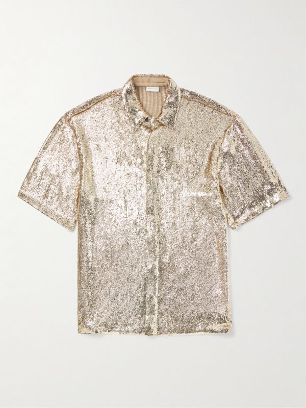 Oversized Sequinned Crepe Shirt Oversized Sequinned Crepe Shirt
