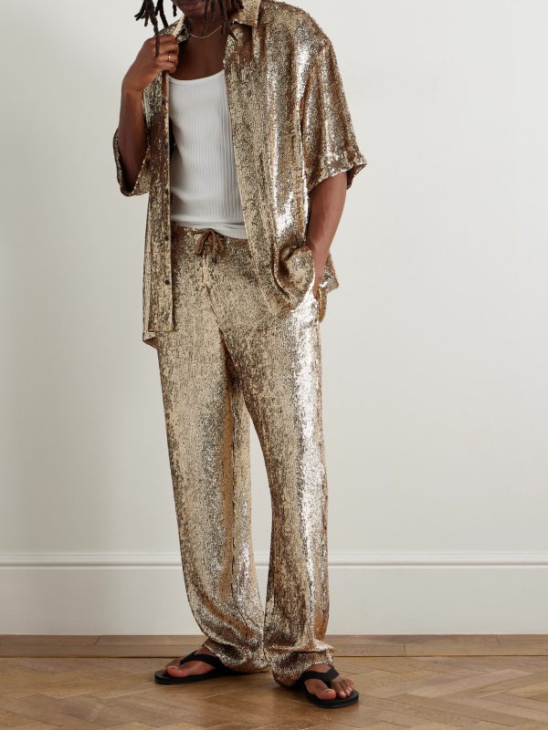 Oversized Sequinned Crepe Shirt - OU Oversized Sequinned Crepe Shirt - OU