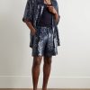 Straight-Leg Sequinned Crepe Drawstring Bermuda Shorts - OU Straight-Leg Sequinned Crepe Drawstring Bermuda Shorts - OU