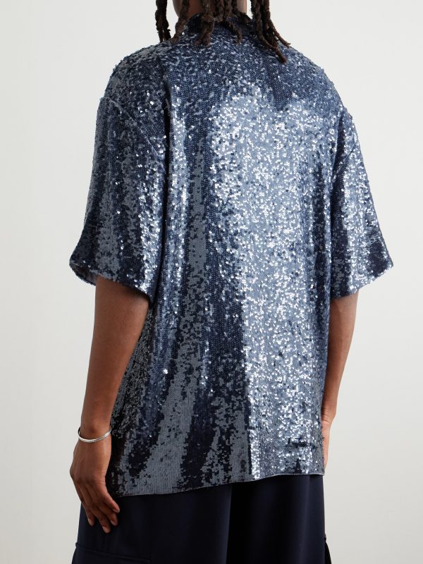 Sequined Crepe Shirt - BK