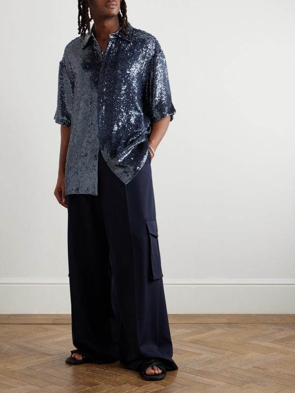 Sequined Crepe Shirt - OU