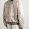 Reversible Embroidered Floral-Print Cotton and Lamé Bomber Jacket - BK