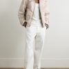Reversible Embroidered Floral-Print Cotton and Lamé Bomber Jacket - OU