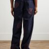 Embroidered Straight-Leg Jeans - BK