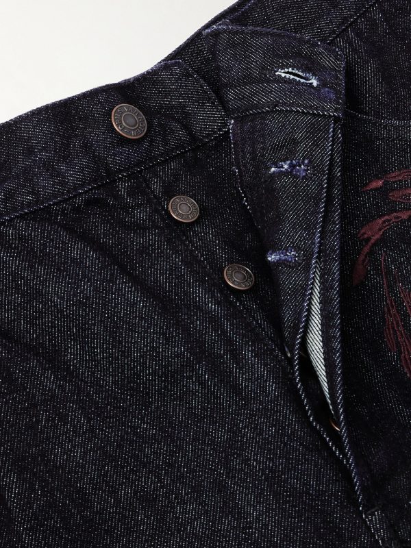 Embroidered Straight-Leg Jeans - E1