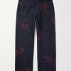 Embroidered Straight-Leg Jeans