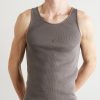 Logo-Embroidered Ribbed Cotton Tank Top - FR Logo-Embroidered Ribbed Cotton Tank Top - FR