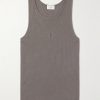 Logo-Embroidered Ribbed Cotton Tank Top Logo-Embroidered Ribbed Cotton Tank Top