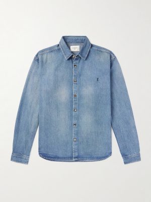 Logo-Embroidered Denim Shirt Logo-Embroidered Denim Shirt