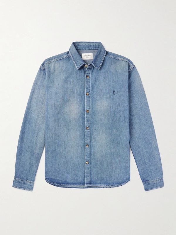 Logo-Embroidered Denim Shirt Logo-Embroidered Denim Shirt