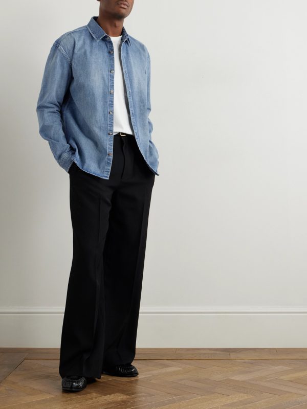 Logo-Embroidered Denim Shirt - OU Logo-Embroidered Denim Shirt - OU