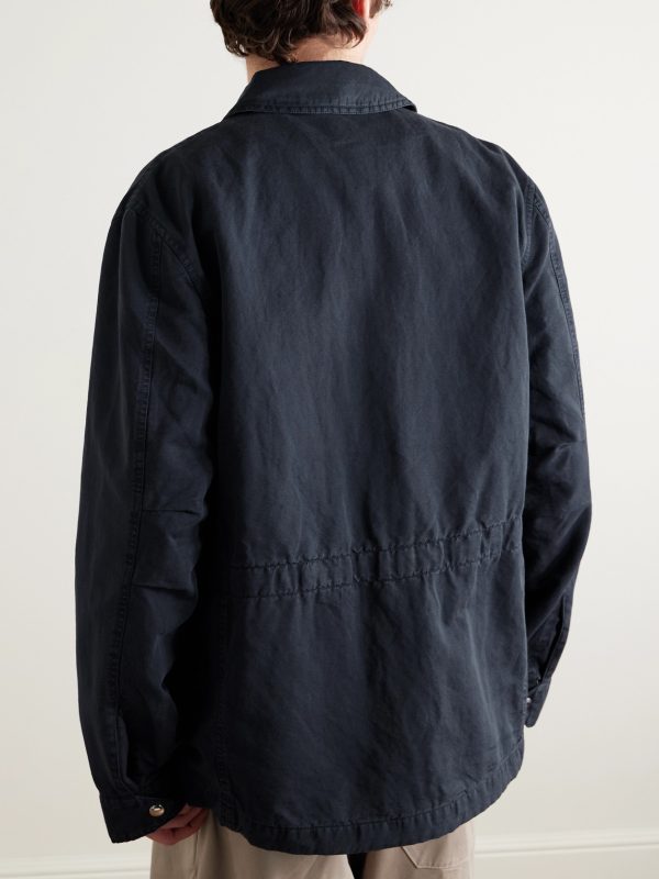 Cotton and Linen-Blend Twill Field Jacket - BK Cotton and Linen-Blend Twill Field Jacket - BK