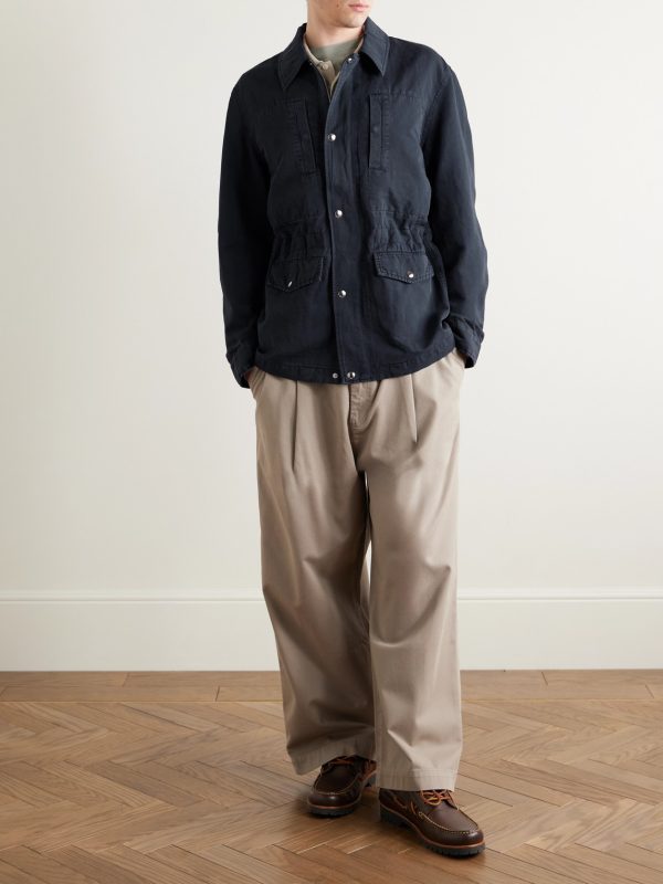 Cotton and Linen-Blend Twill Field Jacket - OU Cotton and Linen-Blend Twill Field Jacket - OU