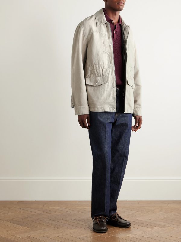 Cotton and Linen-Blend Twill Field Jacket - OU Cotton and Linen-Blend Twill Field Jacket - OU