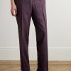 Mike Straight-Leg Pleated Wool, Silk and Linen-Blend Suit Trousers - FR Mike Straight-Leg Pleated Wool, Silk and Linen-Blend Suit Trousers - FR