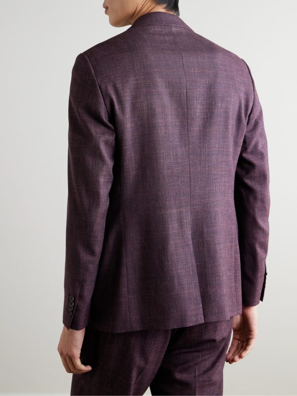 Slim-Fit Virgin Wool, Silk and Linen-Blend Suit Jacket - BK Slim-Fit Virgin Wool, Silk and Linen-Blend Suit Jacket - BK