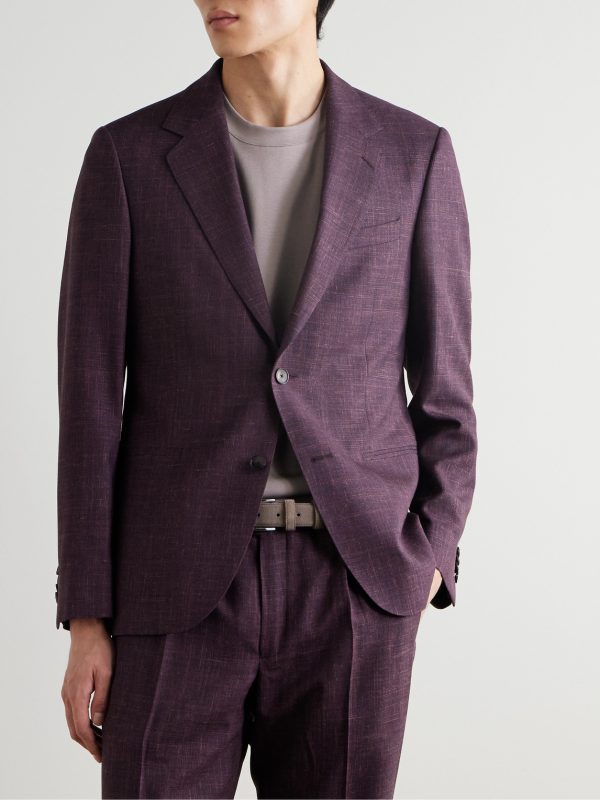 Slim-Fit Virgin Wool, Silk and Linen-Blend Suit Jacket - FR Slim-Fit Virgin Wool, Silk and Linen-Blend Suit Jacket - FR