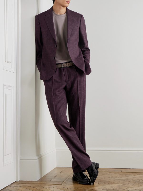 Slim-Fit Virgin Wool, Silk and Linen-Blend Suit Jacket - OU Slim-Fit Virgin Wool, Silk and Linen-Blend Suit Jacket - OU