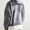 Logo-Print Distressed Paint-Splattered Cotton-Jersey Hoodie - BK Logo-Print Distressed Paint-Splattered Cotton-Jersey Hoodie - BK