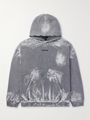 Logo-Print Distressed Paint-Splattered Cotton-Jersey Hoodie Logo-Print Distressed Paint-Splattered Cotton-Jersey Hoodie
