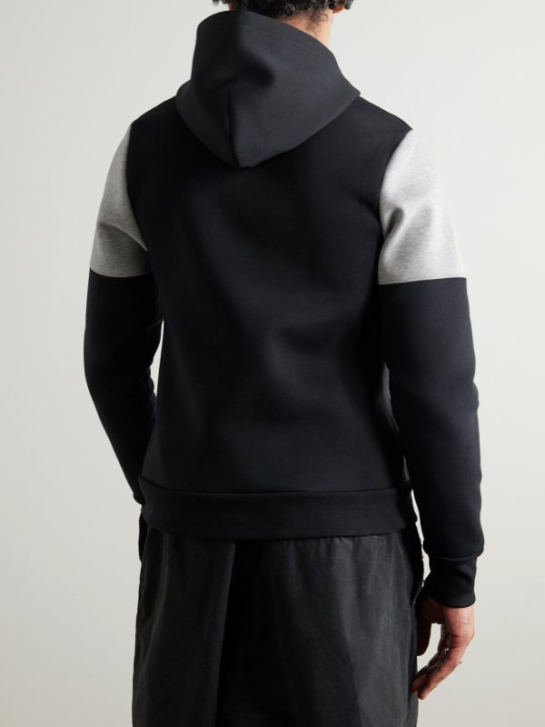 Logo-Embroidered Colour-Block Cotton-Jersey Hoodie - BK Logo-Embroidered Colour-Block Cotton-Jersey Hoodie - BK
