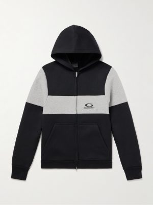 Logo-Embroidered Colour-Block Cotton-Jersey Hoodie