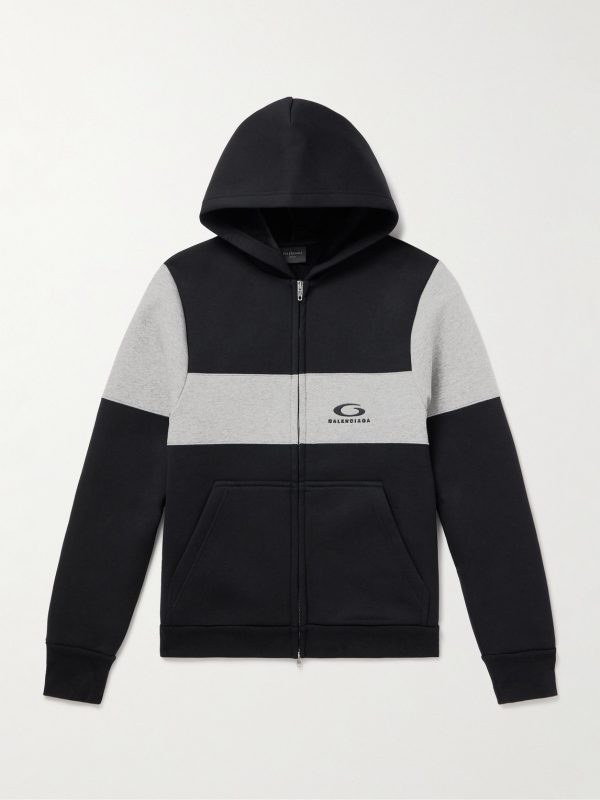 Logo-Embroidered Colour-Block Cotton-Jersey Hoodie Logo-Embroidered Colour-Block Cotton-Jersey Hoodie