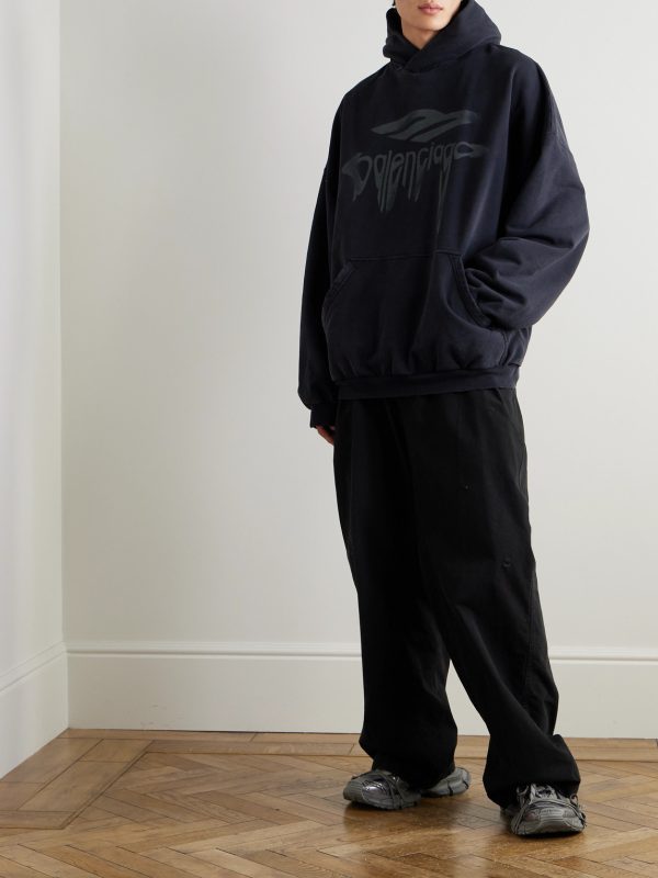 Wide-Leg Distressed Cotton Cargo Trousers - OU