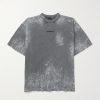 Oversized Distressed Logo-Embroidered Printed Cotton-Jersey T-Shirt Oversized Distressed Logo-Embroidered Printed Cotton-Jersey T-Shirt