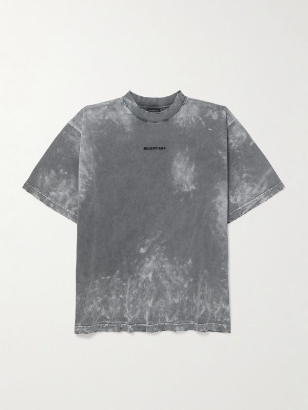 Oversized Distressed Logo-Embroidered Printed Cotton-Jersey T-Shirt Oversized Distressed Logo-Embroidered Printed Cotton-Jersey T-Shirt