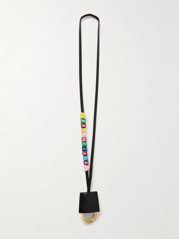 Rodeo Cloche Clé Leather Beaded Keychain Lanyard Rodeo Cloche Clé Leather Beaded Keychain Lanyard