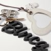 Le City 2 Embellished Textured-Leather, Silver- and Gold-Tone Key Fob - CU