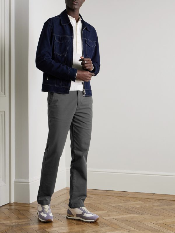 Samuel Straight-Leg Organic Cotton-Blend Twill Chinos - OU Samuel Straight-Leg Organic Cotton-Blend Twill Chinos - OU