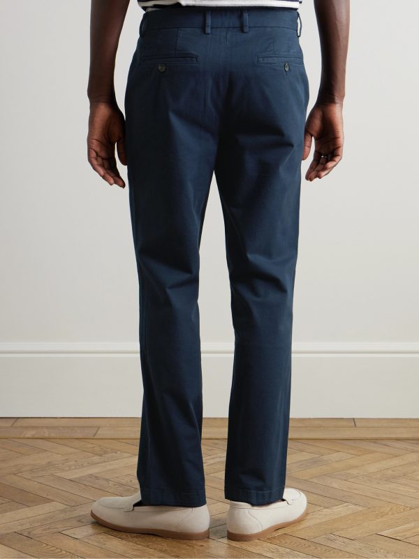 Samuel Straight-Leg Organic Cotton-Blend Twill Chinos - BK Samuel Straight-Leg Organic Cotton-Blend Twill Chinos - BK