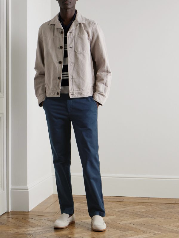 Samuel Straight-Leg Organic Cotton-Blend Twill Chinos - OU Samuel Straight-Leg Organic Cotton-Blend Twill Chinos - OU