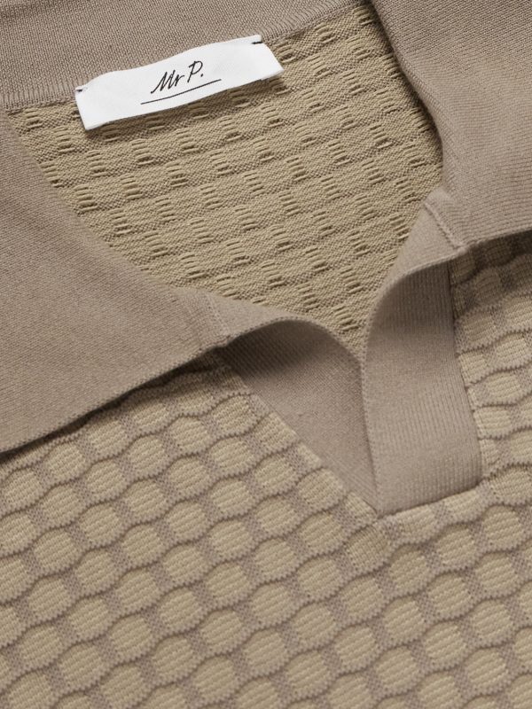 Honeycomb-Knit Cotton Polo Shirt - CU