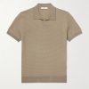 Honeycomb-Knit Cotton Polo Shirt