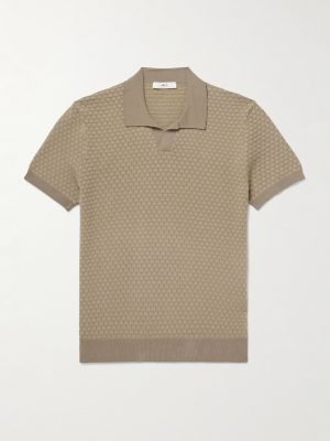 Honeycomb-Knit Cotton Polo Shirt