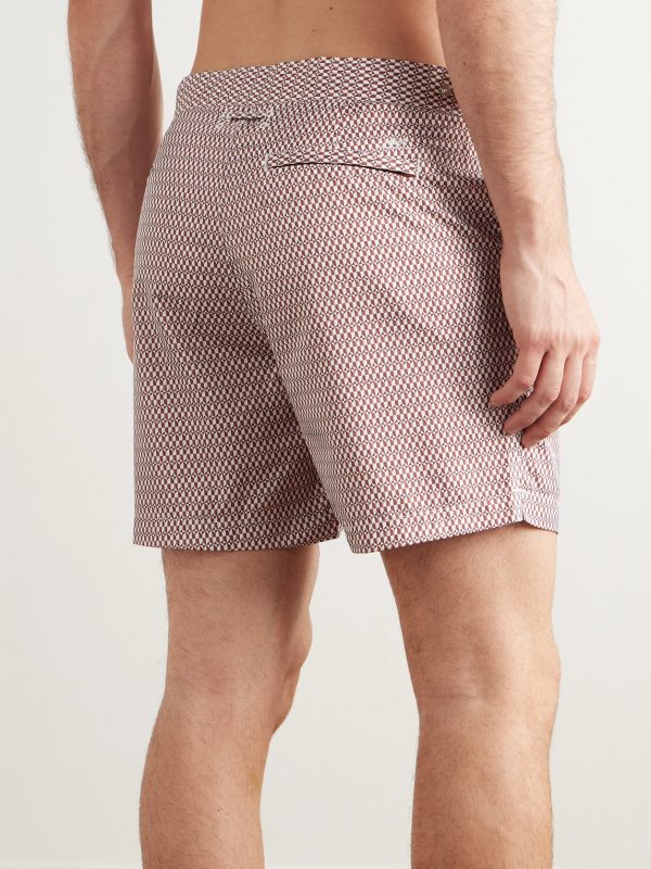 Straight-Leg Mid-Length Printed Swim Shorts - BK Straight-Leg Mid-Length Printed Swim Shorts - BK