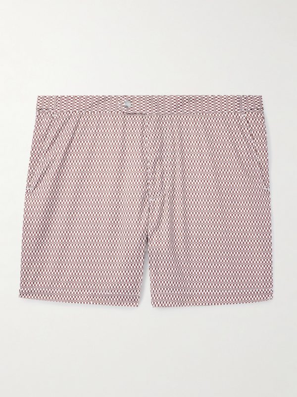 Straight-Leg Mid-Length Printed Swim Shorts Straight-Leg Mid-Length Printed Swim Shorts