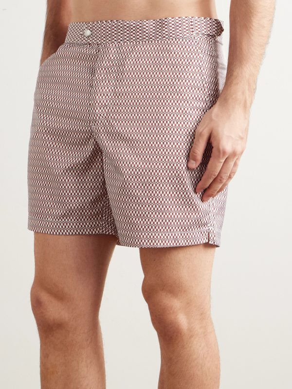 Straight-Leg Mid-Length Printed Swim Shorts - OU Straight-Leg Mid-Length Printed Swim Shorts - OU