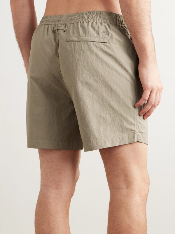 Straight-Leg Mid-Length Garment-Dyed Swim Shorts - BK