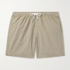 Straight-Leg Mid-Length Garment-Dyed Swim Shorts