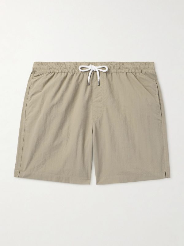 Straight-Leg Mid-Length Garment-Dyed Swim Shorts