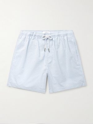 Straight-Leg Mid-Length Striped Seersucker Swim Shorts Straight-Leg Mid-Length Striped Seersucker Swim Shorts