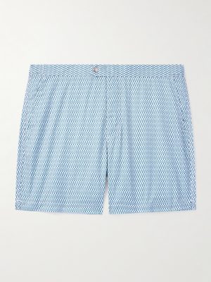 Straight-Leg Mid-Length Printed Swim Shorts