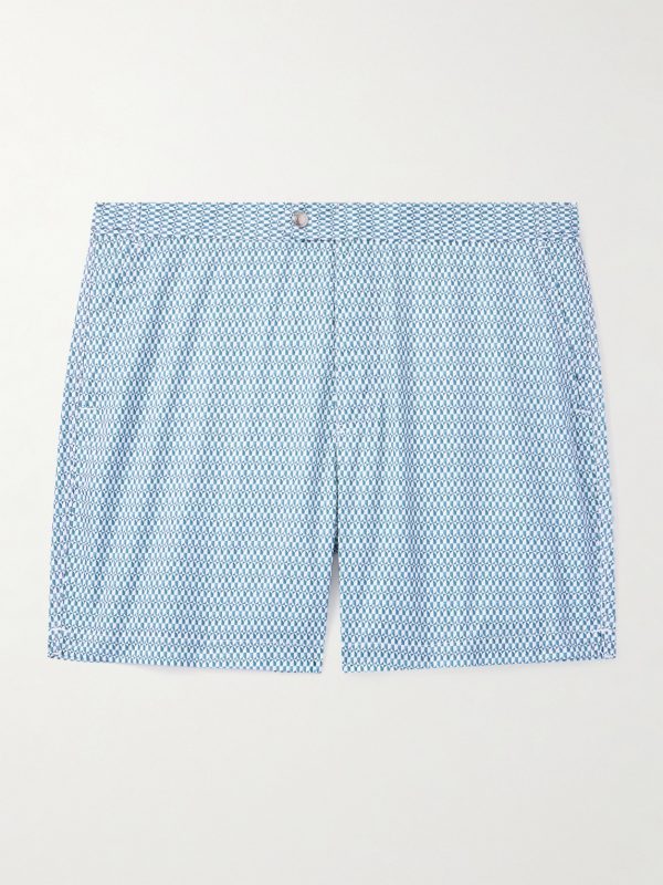 Straight-Leg Mid-Length Printed Swim Shorts Straight-Leg Mid-Length Printed Swim Shorts