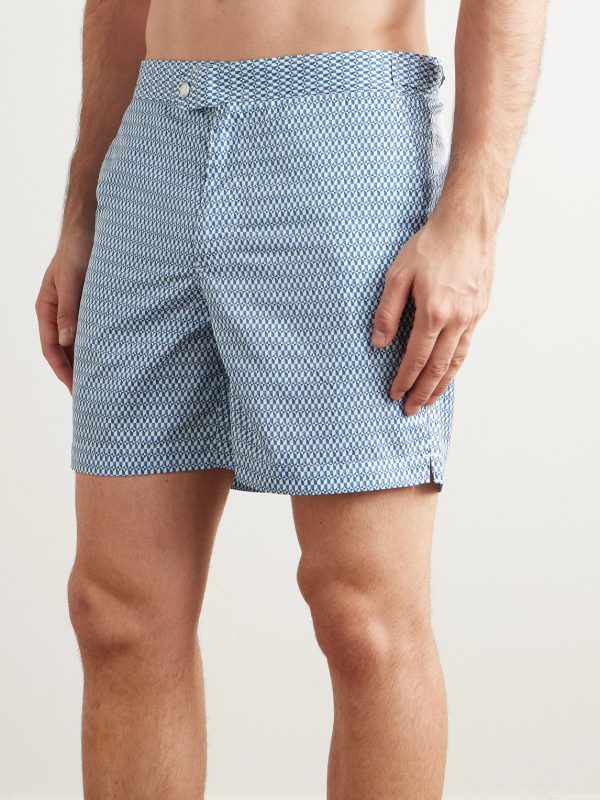 Straight-Leg Mid-Length Printed Swim Shorts - OU Straight-Leg Mid-Length Printed Swim Shorts - OU