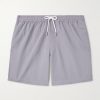 Straight-Leg Mid-Length Garment-Dyed Swim Shorts Straight-Leg Mid-Length Garment-Dyed Swim Shorts