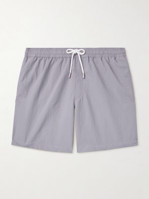 Straight-Leg Mid-Length Garment-Dyed Swim Shorts Straight-Leg Mid-Length Garment-Dyed Swim Shorts